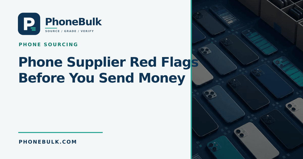PhoneBulk guide cover for Phone Supplier Red Flags Before You Send Money
