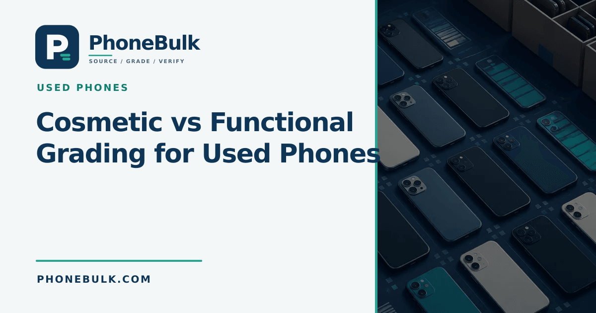 PhoneBulk guide cover for Cosmetic vs Functional Grading for Used Phones