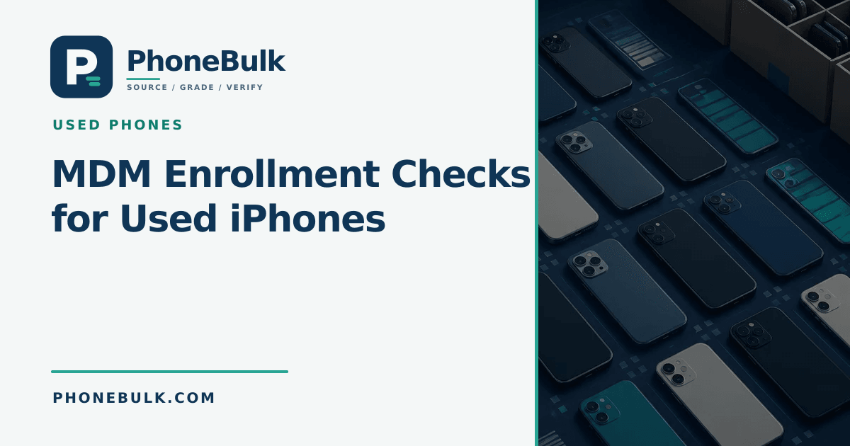PhoneBulk guide cover for MDM Enrollment Checks for Used iPhones
