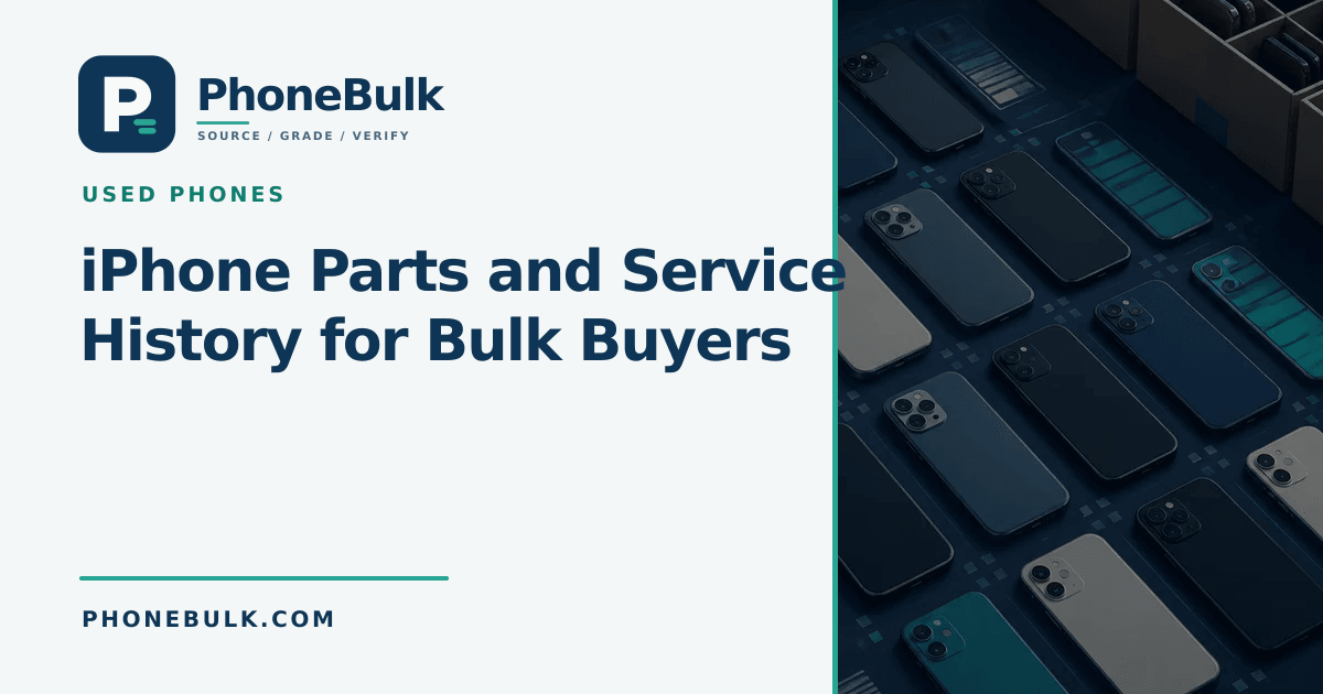 PhoneBulk guide cover for iPhone Parts and Service History for Bulk Buyers