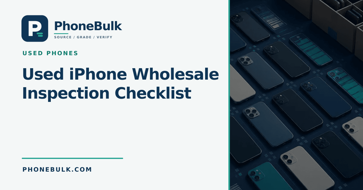 PhoneBulk guide cover for Used iPhone Wholesale Inspection Checklist