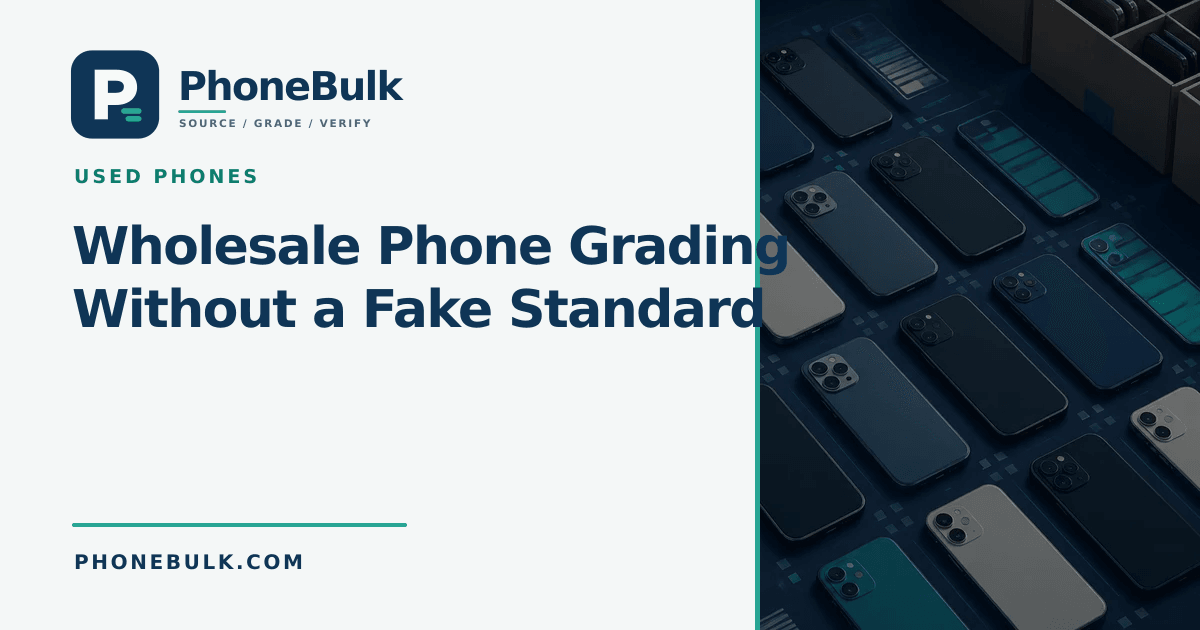 PhoneBulk guide cover for Wholesale Phone Grading Without a Fake Standard
