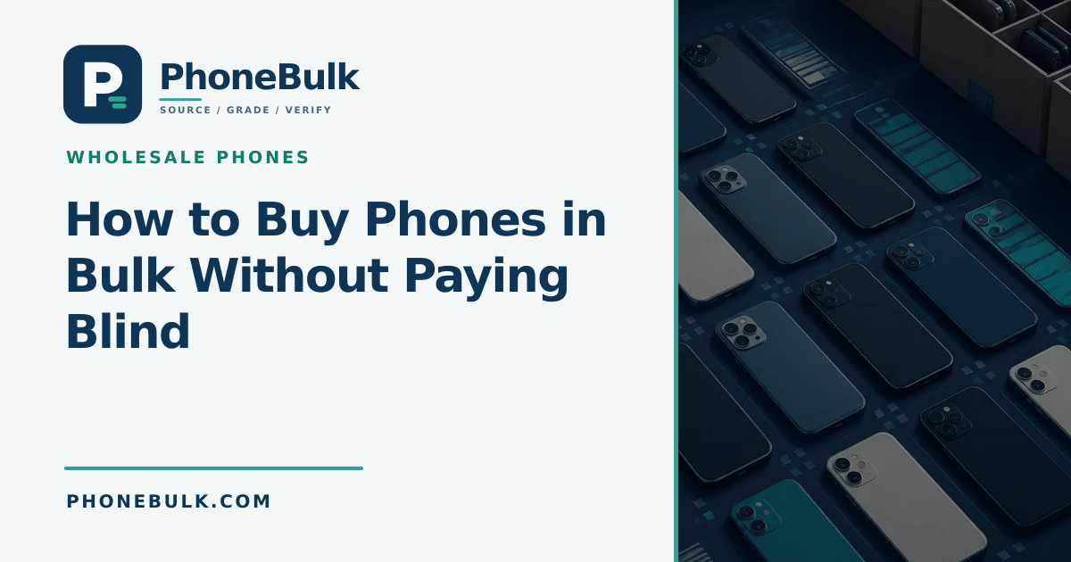 PhoneBulk guide cover for How to Buy Phones in Bulk Without Paying Blind