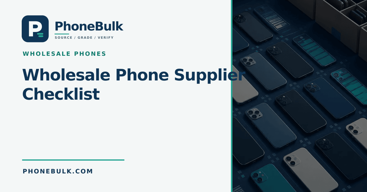PhoneBulk guide cover for Wholesale Phone Supplier Checklist