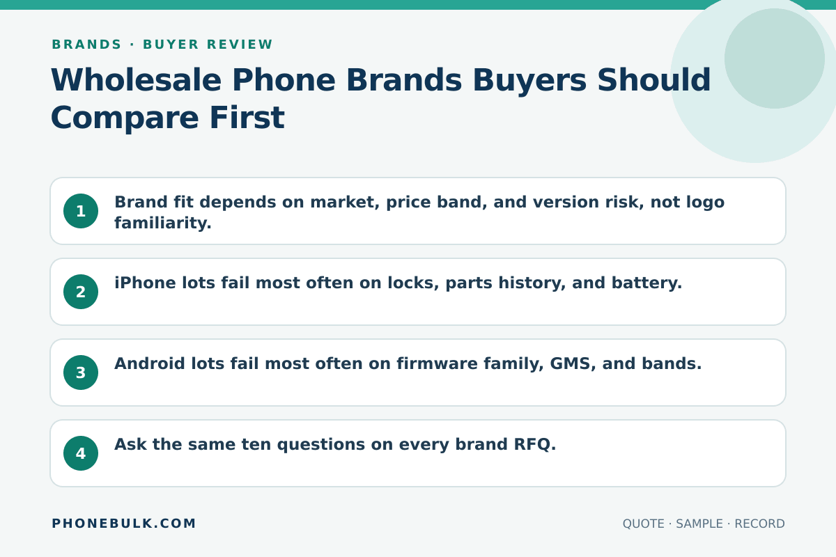 Buyer review checklist for Wholesale Phone Brands Buyers Should Compare First