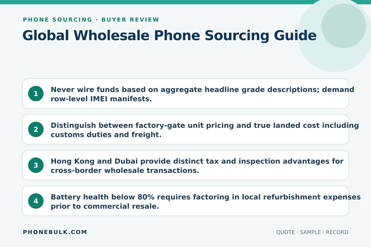 Buyer review checklist for Global Wholesale Phone Sourcing Guide