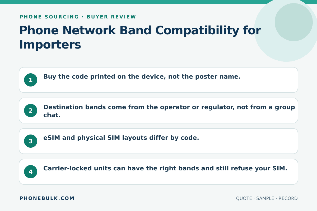 Buyer review checklist for Phone Network Band Compatibility for Importers
