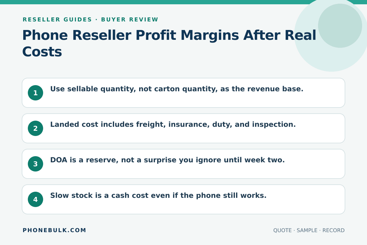 Buyer review checklist for Phone Reseller Profit Margins After Real Costs