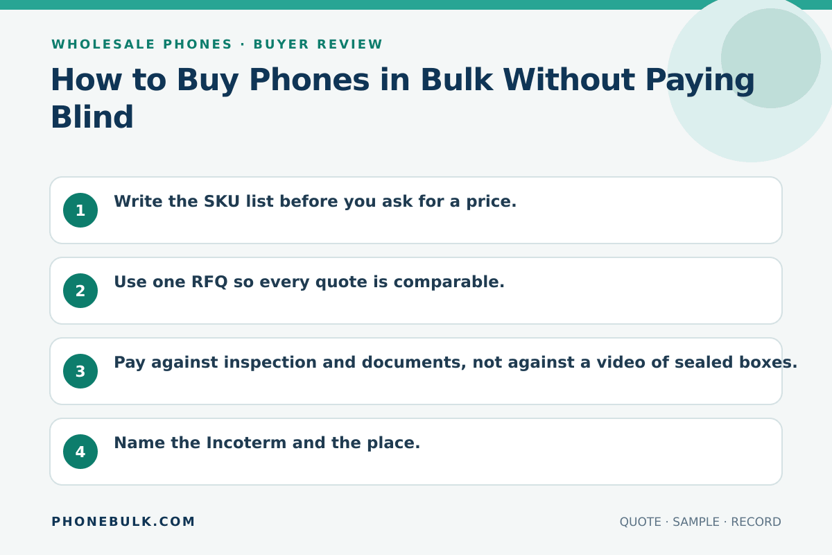 Buyer review checklist for How to Buy Phones in Bulk Without Paying Blind